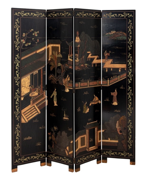 Chinese 4-Panel Coromandel Screen (1 of 9)