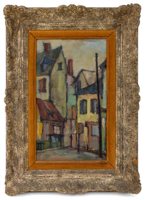 George Rene Sinicki "Estaminet" Oil on Canvas (1 of 5)