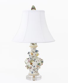 Meissen Floral Encrusted Porcelain Vase as a Lamp