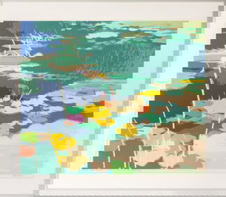 Tadashi Asoma "Green Shadow" Serigraph