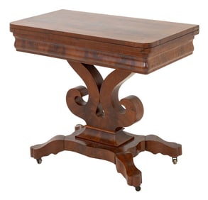 Empire Style Flame Mahogany Flip-Top Table