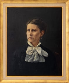 Continental School Portrait of a Woman Oil, 1883