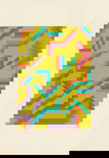 Hiroshi Murata Abstract Geometric Serigraph: Hiroshi Murata (Japanese/American, b. 1941), Abstract Geometric Composition, Serigraph in Colors, numbered edition "28/30" and signed in pencil lower left, unframed. Image: 14" H x 10" W; sheet: 21.25