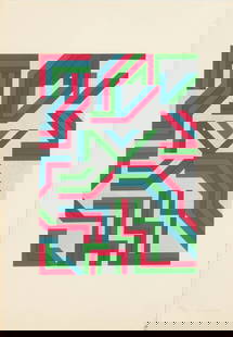 Hiroshi Murata Abstract Geometric Serigraph: Hiroshi Murata (Japanese/American, b. 1941), Abstract Geometric Composition, Serigraph in Colors, numbered edition "35/39" and signed in pencil lower left, unframed. Image: 14" H x 10" W, sheet: 21.25