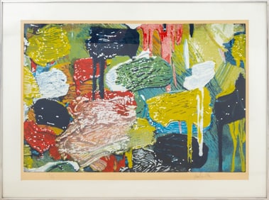 John Clem Clarke Abstract Brush Stroke Serigraph