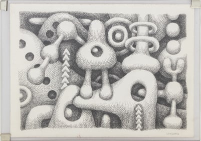 Saku Abstract Figural Composition Pen & Ink, 2002