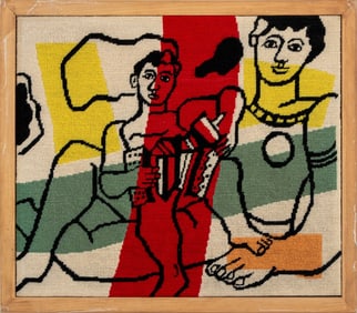 After Fernand Leger "Accordion Player" Needlepoint