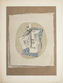 Georges Braque "Verre et Journal" Lithograph, 1914