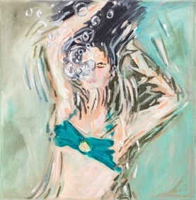 Angie Sinclair Underwater Woman Oil on Canvas