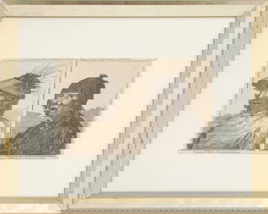 Alexander Hogg "Man of Oonalashka" Engraving: Alexander Hogg (British, active ca.1778-1819), "Portrait of a Man and Woman of Oonalashka", Copper Plate Engraving, published circa 1784 in London for "A New Authentic and Complete Collection of Voyag
