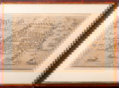 Map of Algiers, Algeria Engraving on Laid Paper: Map of Algiers, Algeria, Engraving on Laid Paper. Image: 9.25" H x 14.5" W; framed: 14" H x 18.75" W. Provenance: Property from a 251 E. 71st St. Townhouse. Keywords: Prints, Multiples, Intaglio, Medi