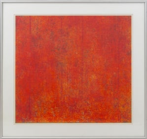 Natvar Bhavsar Red Color Field Serigraph, 1970