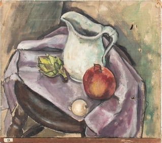 S.C. Westerlund Artichoke Still Life Oil, 1926