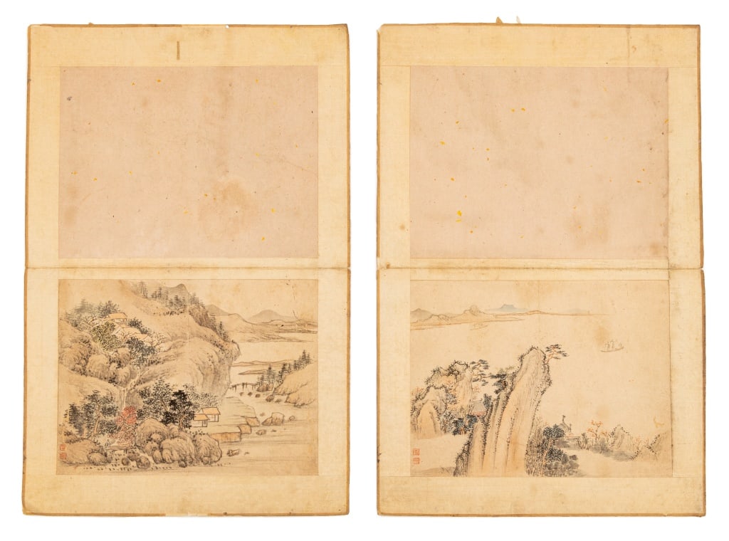 Chinese School Landscape Scene Watercolors, 2 (1 of 6)