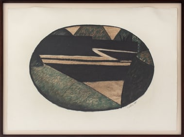 Gerson Leiber "Hedge Fortress" Pastel on Paper