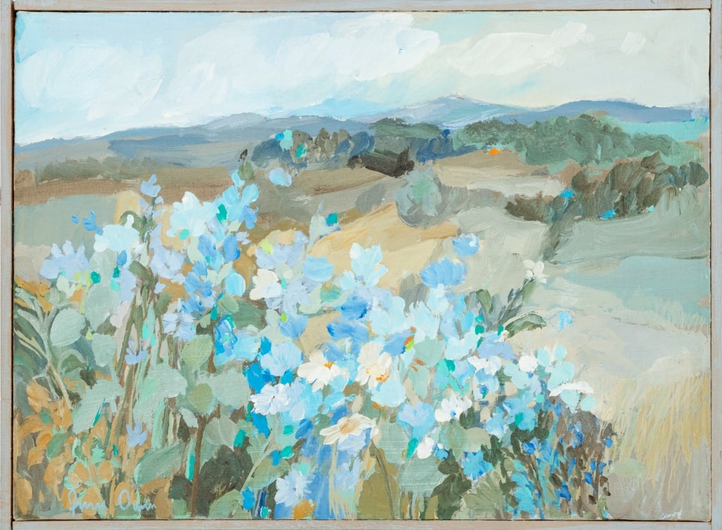 June Owen Wildflower Landscape Acrylic on Canvas (1 of 6)