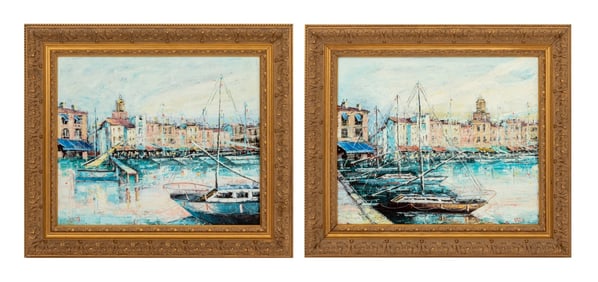 Harry Deditch-Dansky St. Tropez Oil on Canvas, 2