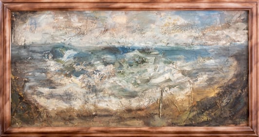 Mary Jo Schwalbach Seascape Oil on Masonite