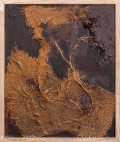 Mary Jo Schwalbach Textile Mixed Media on Masonite