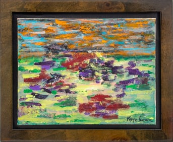 Kayo Lennar Floral Abstraction Oil on Canvas