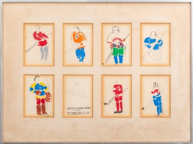 Mary Jo Schwalbach Hockey Writers Pastel & Pencil