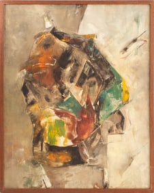 Cubist Portrait Oil on Canvas, 20th C.