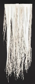 Contemporary White Drapery Painted & Cut Canvas