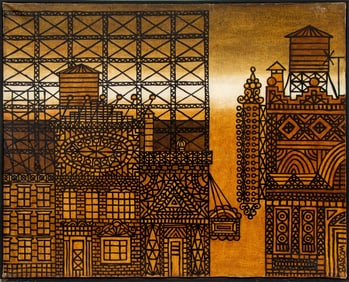 Bascom New York City Scene Mixed Media on Canvas