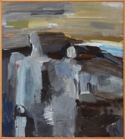 Agi Galambos Two Figures Oil on Canvas