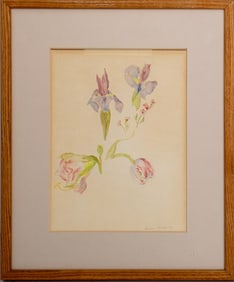 Barbara Novak Botanical Watercolor on Paper