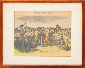 "The Great Prize Fight..." Lithograph in Colors