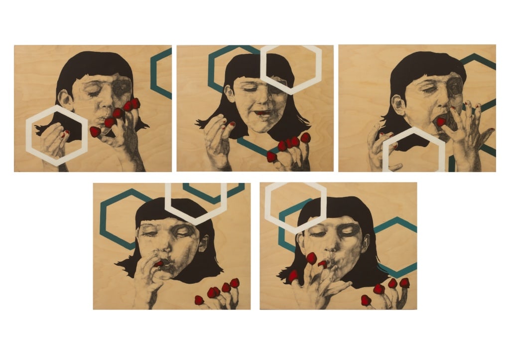 Contemporary Girl with Raspberries Mixed Media, 5 (1 of 18)