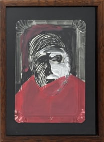 Juana Martinez Portrait of a Cardinal Gouache