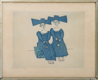Benjamin Levy Ladies in Blue Etching and Aquatint