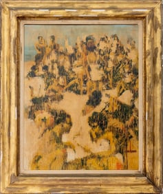 Edna Glaubman "Day People" Acrylic on Board