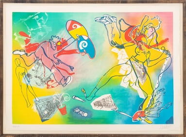 Gerard Guyomard Abstract Figural Lithograph