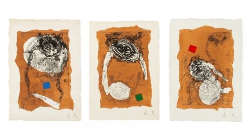 Lionel Abstract Composition Collagraphs, 3