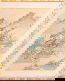 M. E. Wein "Fisherman's Cove" Watercolor