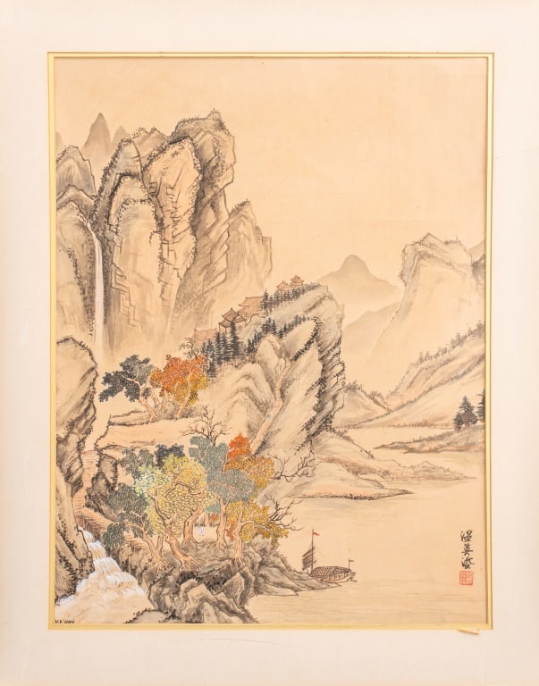 M. E. Wien Mountainous Landscape Watercolor (1 of 10)