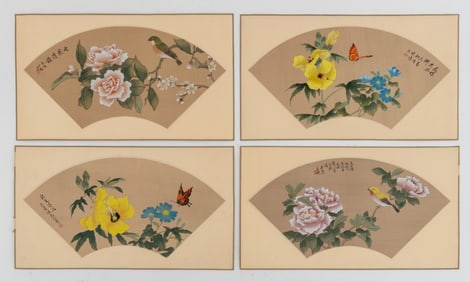 Chinese School Watercolors on Silk, 4