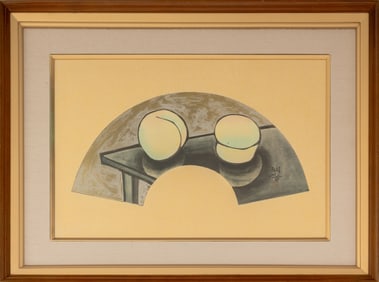 Japanese School "Peach" Woodblock Print