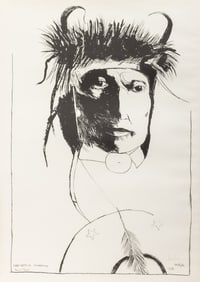 Leonard Baskin "Chief Wets It" Lithograph, 1972