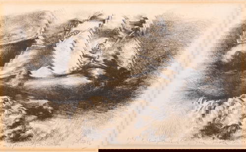 Roux "El Permeable" Lithograph: Roux (XX), "El Permeable", Lithograph on Paper, 1982, marked "p.a." artist proof, titled and inscribed "para mota con todo el afecto de guillermo" lower left, signed in pencil and dated lower right, u