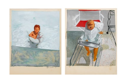 Michael Paraskevas Kid Scenes Acrylics on Board, 2