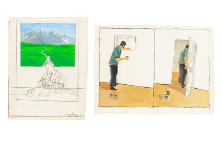 Michael Paraskevas Surrealist Scenes Acrylic, 2