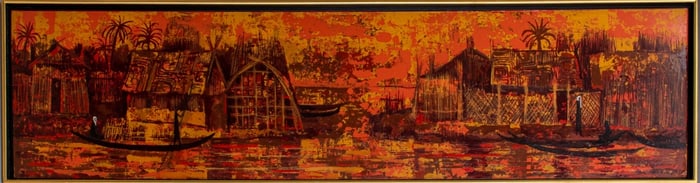 Illegibly Signed South Asian Landscape Acrylic