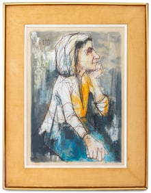 Michel Girard Portrait of Woman Mixed Media, 1963
