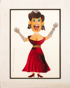 Illegibly Signed Opera Singer Paper Collage