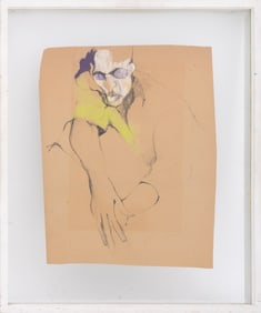 Portrait of a Sleeping Man Pastel on Paper