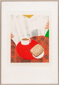 Thomas De Jong "Morning Paper" Aquatint in Colors